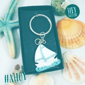 SAILBOAT Ahoy Crew Nautical Boat Key Chain